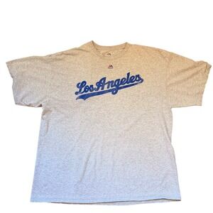 Majestic LA Dodgers Adrian Gonzalez 23 T-Shirt Mens 2XL Gray MLB Baseball Jersey
